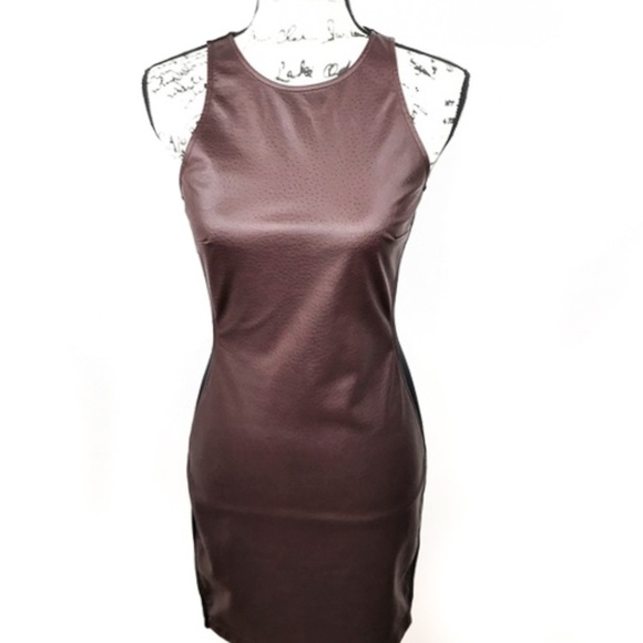 Dolce Vita Dresses & Skirts - Dolce Vita Burgundy and Black Leather Dress S